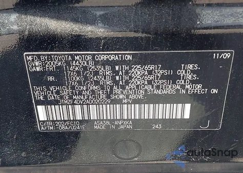 2010 Toyota Rav4 из США, поврежденный, VIN JTMZF4DV2AD020229